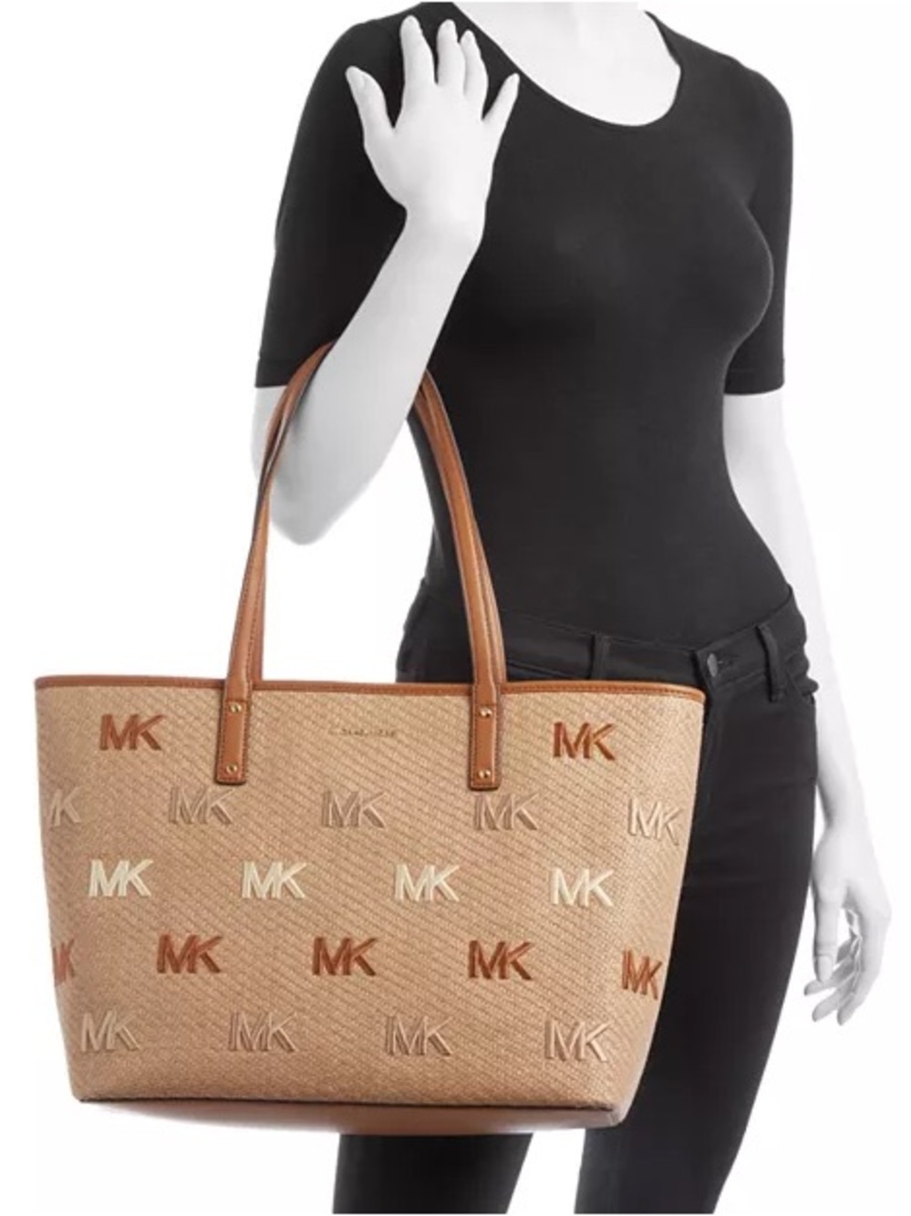 👜 Michael Kors Carter Large Open Tote in Acorn Multi - Picture 2 of 9